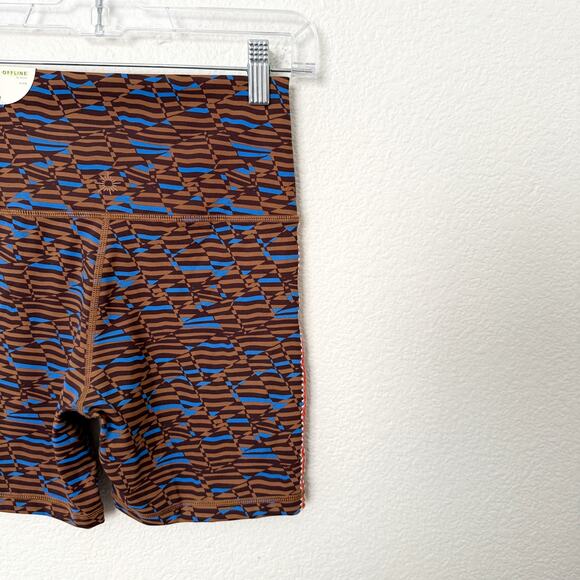 [Aerie] Offline Brown Goals Crochet Inset Geometric Bike Shorts NWT Sz Medium M - Picture 6 of 12